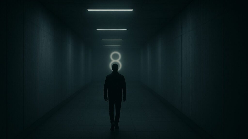 映画『8番出口』場面写真①|無機質な通路を歩く主人公